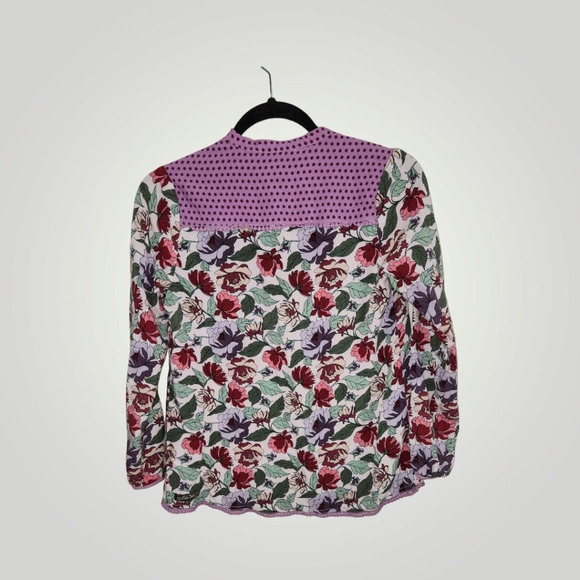 Matilda Jane MJ Women’s XS Purple Floral Long Sleeve Cute Top Blouse Shirt - Picture 2 of 9